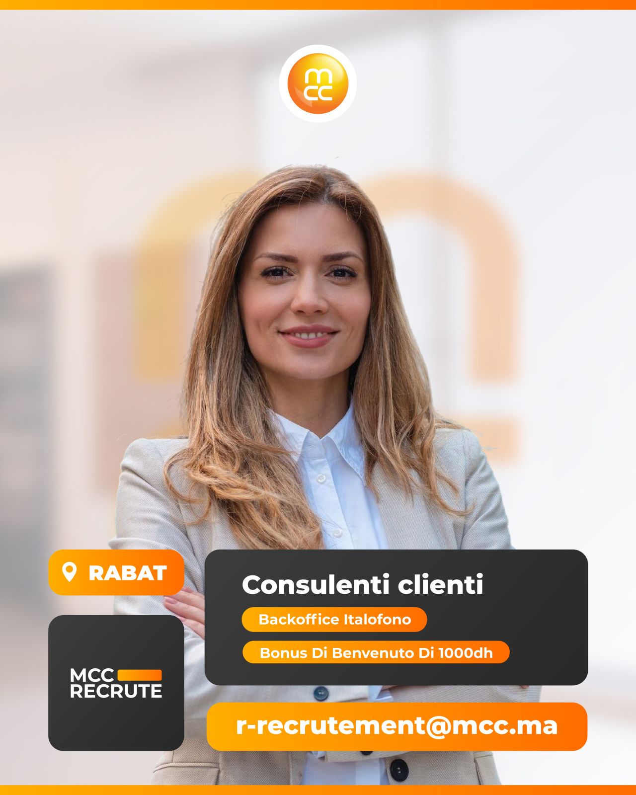 Recrutement MCC Rabat 2026 - Consultant Clientèle Italophone