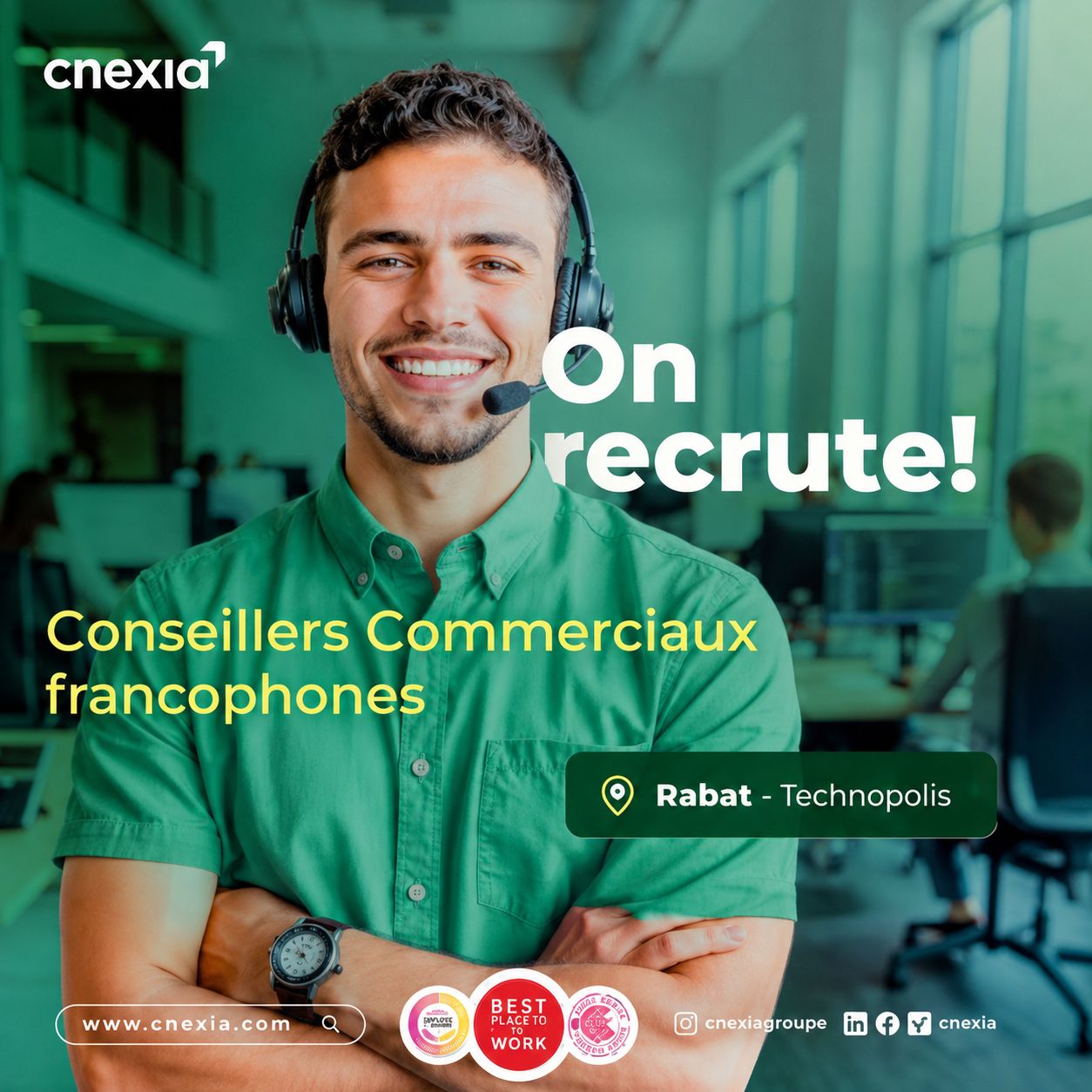 recrutement Cnexia Rabat 2026