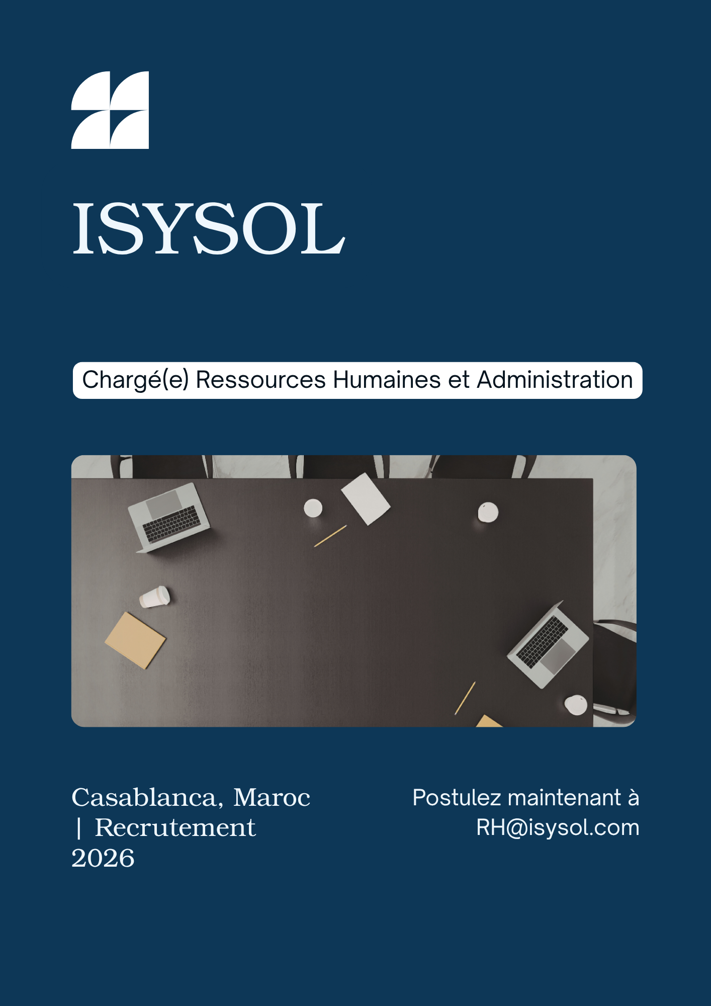 recrutement isysol casablanca 2026 - chargé RH et administration